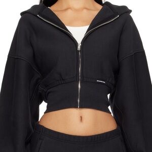 Alexander Wang cropped zip hoodie (x-small)